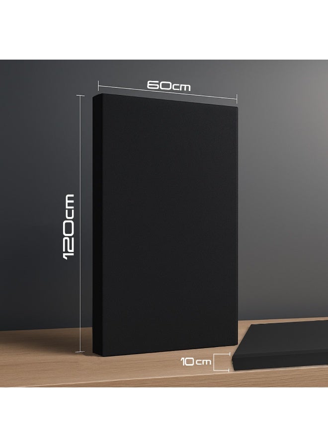 Acoustic Motion Acoustic Panels 10 cm Thick 120x60 cm Fiberglass (rockwool) ultra quality Sound Proof-Bass Trap Panels, Sound Absorbing Panels High Density for Studios, Home Theater,Ceiling,Wall-Black - Image 2